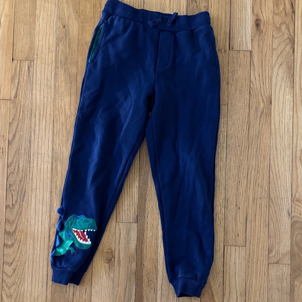 Gymboree Navy Blue green Dinosaur drawstring Joggers sweatpants boys 8